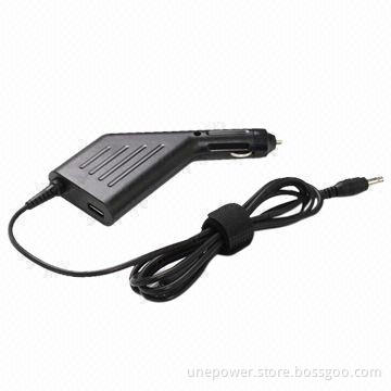 Laptop Car Charger for Samsung, 19V, 4.74A, 90W/5.0*3.0mm, I-tip with USB Slot Cigarette Type, Black